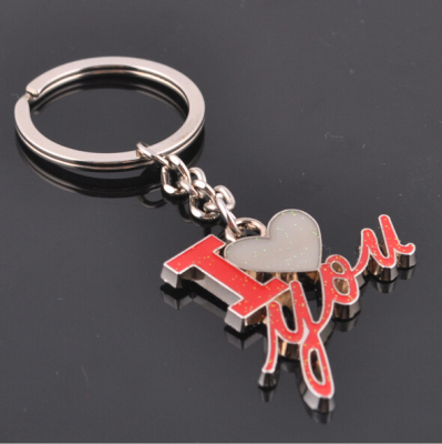 Personalized letters creative alphabet Keychain key ring romance I love you key ring gift