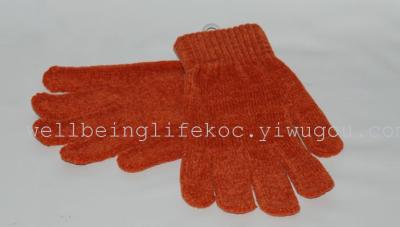 Chenille solid plain weave magic gloves varied colors MGV-08