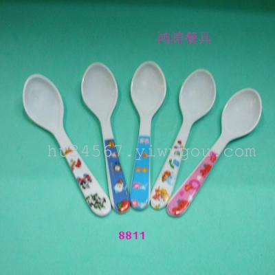 Best selling melamine children's cartoon spoon tile-like children's spoon