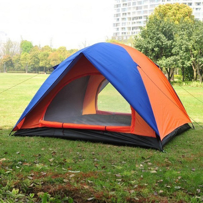 Outdoor tent camping tent waterproof glass rod double polyester spot