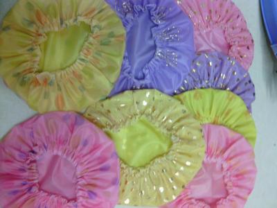 Factory direct gauze double shower CAP, bright, charming, color mixed to Pack