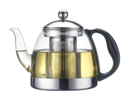 Crystal glass, thermostable stainless steel tea pot coffee pot tea infuser