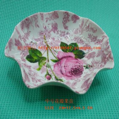 Melamine bowls medium petals factory direct imitation ceramic fruit bowl 608A