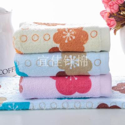 Factory direct twistless yarn flowers printed towels soft and absorbent