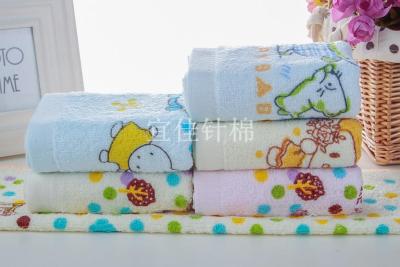 Factory outlet of untwisted yarn printing children's towels soft and absorbent