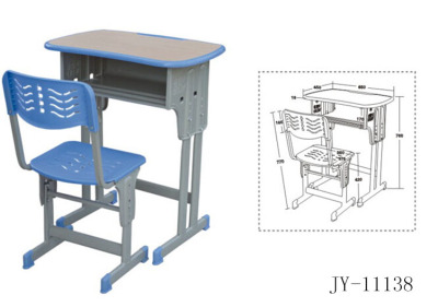 Jy - 11138 double column single layer with single column back chair injection molding bag edge, students desks and chairs