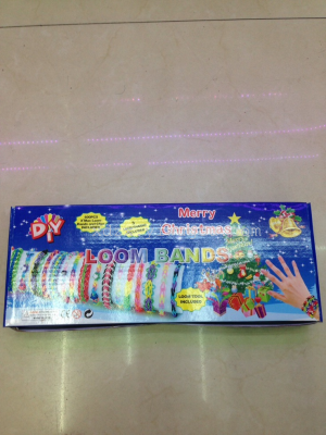 New band DIY Christmas boxed Rainbow rubber bands silicone bracelet popular in Europe and America toy