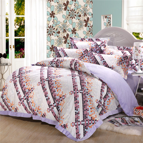 yiwu snow pigeon twill thickened thermal coral fleece printed four-piece bedding set short plush bedding