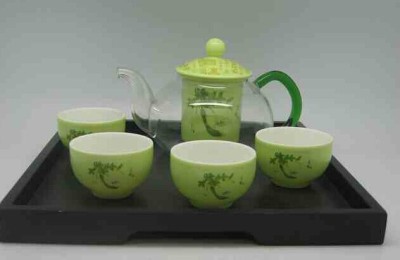 Crystal glass: heat-resistant glass pot tungsten filter flower teapot set gift