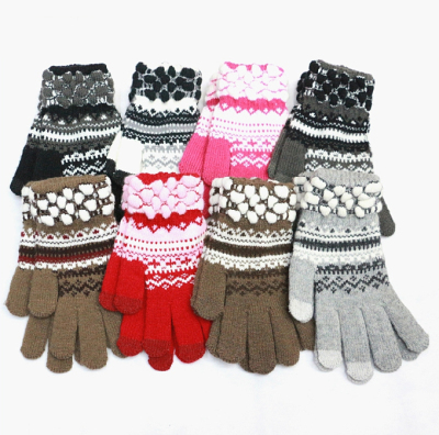 Women's Warm Jacquard Touch-Screen Gloves
