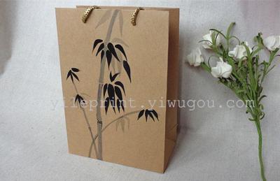 Chinoiserie-painted kraft paper gift bags, tote bags, paper bags