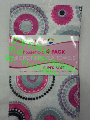 Printing cloth kitchen scouring pad to clean Microfiber cloth absorbent lint