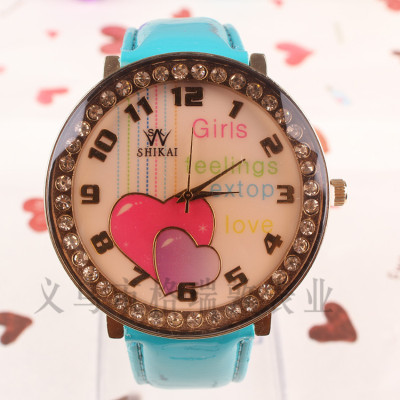 Women's ladies large Dial Watch women Korea Korean student couples for diamond table