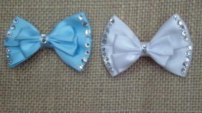 Bowknot Ribbon drill handmade bows-white double layer bows