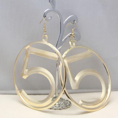 Exaggerated electroplating metal earrings Western fashion accessories