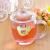 Transparent Glass with Lid Glass Mug Handle Milk Cup Juice Cup Drink Cup Cute Creative Clear Water Cup