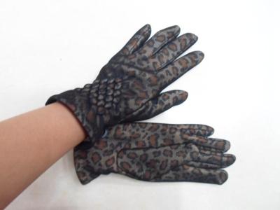 New down cashmere Leopard print gloves ladies warm