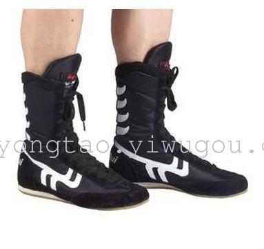 Verret Sanda fighting wrestling boxing martial arts shoes are tendon breathable genuine leather boxing shoes sent the game at the end of shoe bag