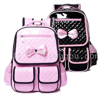 Cute Korean Pu's schoolbag 1-3-form 4-6 burden on girls Princess backpack kids girls