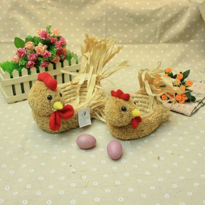 Factory direct creative handmade cock Easter Bunny basket rattan baskets of corn husk basket
