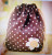 Japanese-Style Cotton and Linen Fabric Polka Dot Pull-out Beam Storage Bag Sundries Travel