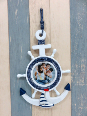 Mediterranean European Marine Style Craft Boat Anchor Iron Anchor Hanging Photo Frame