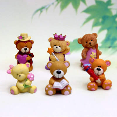 Landscape toy ultra Q DIY creative cute cartoon animals micro-mini bear resin figurine