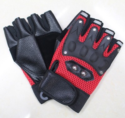 Four and a half black rubber leather gloves manufacturer yiwu glove manufacturers sport half fingers