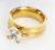 2014 factory direct stainless steel ring Gold Diamond CZ ring