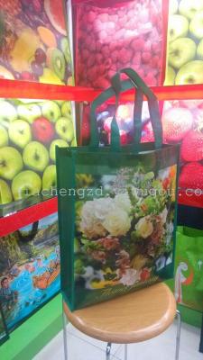 Non-woven reusable bag shopping bag Tote gift bag covered with plastic film bags, present bags series
