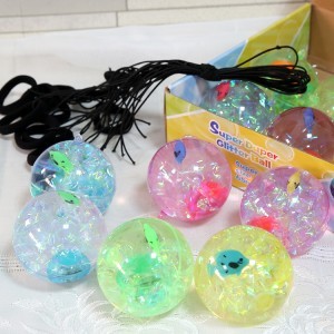Glow bouncing ball with rope, medium crystal ball diameter 6.5cm/Flash (mixed) b