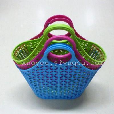 Hollow plastic shopping basket storage hamper basket plastic supermarket shopping basket