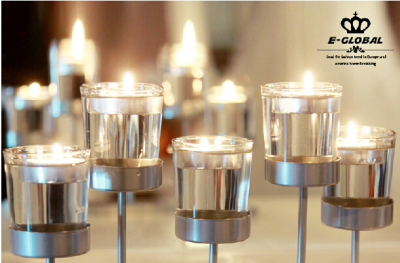 European-style decorative candle glass candle holders retro idea romantic wedding gift clear glass candle holders
