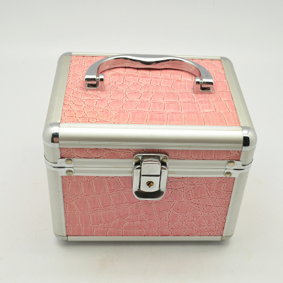 Pink aluminum alloy craft box jewelry box cosmetic box household goods