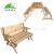 Certified SANJIA outdoor camping products wooden folding tables and chairs two-in-one talbes