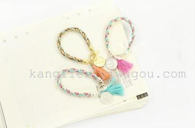 European and American style bracelet Color Braid beads fringed bracelet multi-color optional temperament new accessories