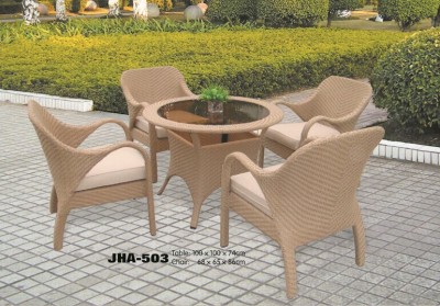 Luxury rattan cane furniture Suite garden 4 person dining table