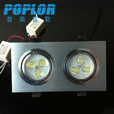 3W*2 / LED two lamp holders ceiling lamp / wire drawing aluminum / IC constant current / LED downlight /SMD 