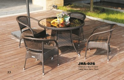 Outdoor rattan leisure furniture rattan chairs aluminum patio/garden/terrace furniture dining table
