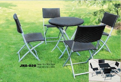 Outdoor rattan leisure furniture folding chairs and tables veranda patio table PE rattan chair