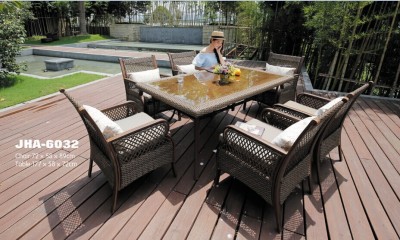 Leisure high-quality rattan furniture rectangular table dining table garden Villa furniture