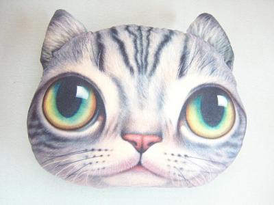 Yiwu Factory Direct Sales 3D Digital Printing Simulation Big Eye Cat Cushion Pillow Plush Toy Meow