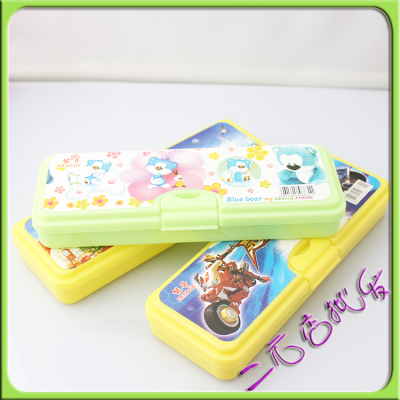 Plastic pencil box, cartoon, plastic pencil box pencil case, student writing case