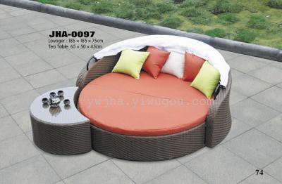 Rattan rattan beach bed bed bed round bed garden swimming pool leisure bed