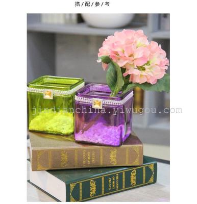 Simple glass vase romantic bead candle holder water Cup style home decoration living room dining room