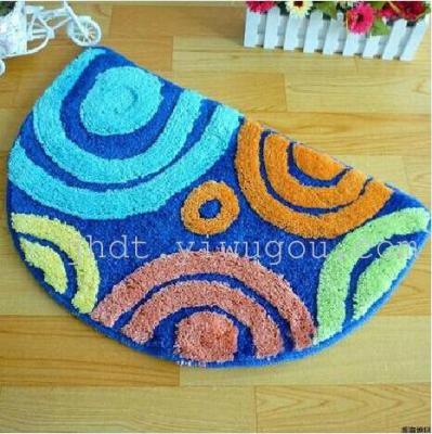 New machine washable pad door semicircular feet stepping pad door entrance mats bathroom bedroom door mat rug