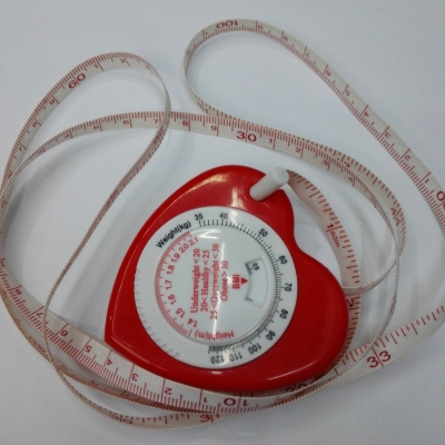 Waist small heart-shaped plastic feet healthy weight lose weight feet autostretch, plastic tape measure