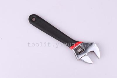 Factory Direct Sales Red and Black Two-Color Plastic Handle Adjustable Wrench