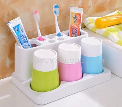 Bathroom suits brushing Cup mug creative couples teeth toothbrush holder Cup holder family of three wash kit