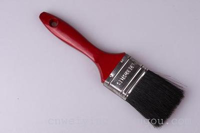 Factory Direct Sales Paint Brush Red Paint Wooden Handle Black Hair Painting Brush Mane Brush Wholesale Brush